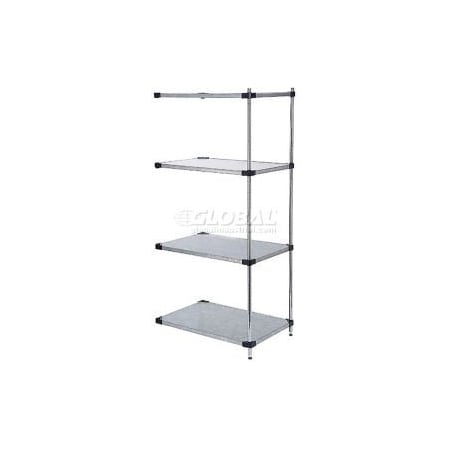 Global Equipment Nexel 5 Tier Shelving Add-On Unit, Solid Galvanized Steel, 36"Wx24"Dx74"H A24367SZ5